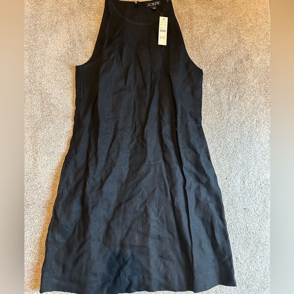 NWT J Crew Black Linen Dress
